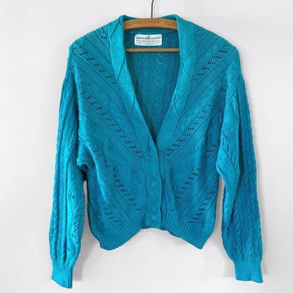 Peruvian Connection Cable Knit Cardigan Sweater - Picture 1 of 7